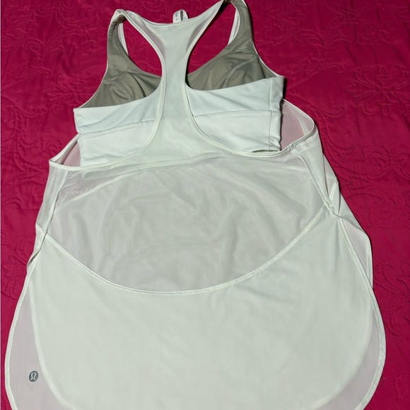 Lululemon White and Pink Racerback Tank - Picture 3 of 7